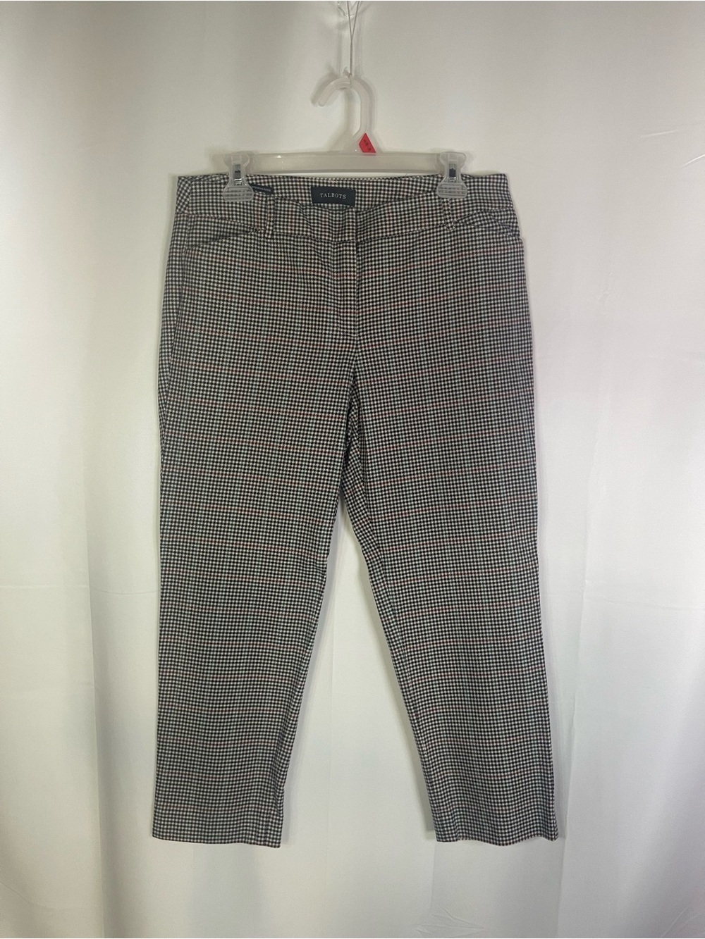 Talbots Black and White Cropped Houndstooth Ankle Pants